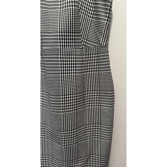 Banana Republic Size 8 Houndstooth Dress Sleeveless Sheath Bi Stretch Slit Work - Picture 3 of 8